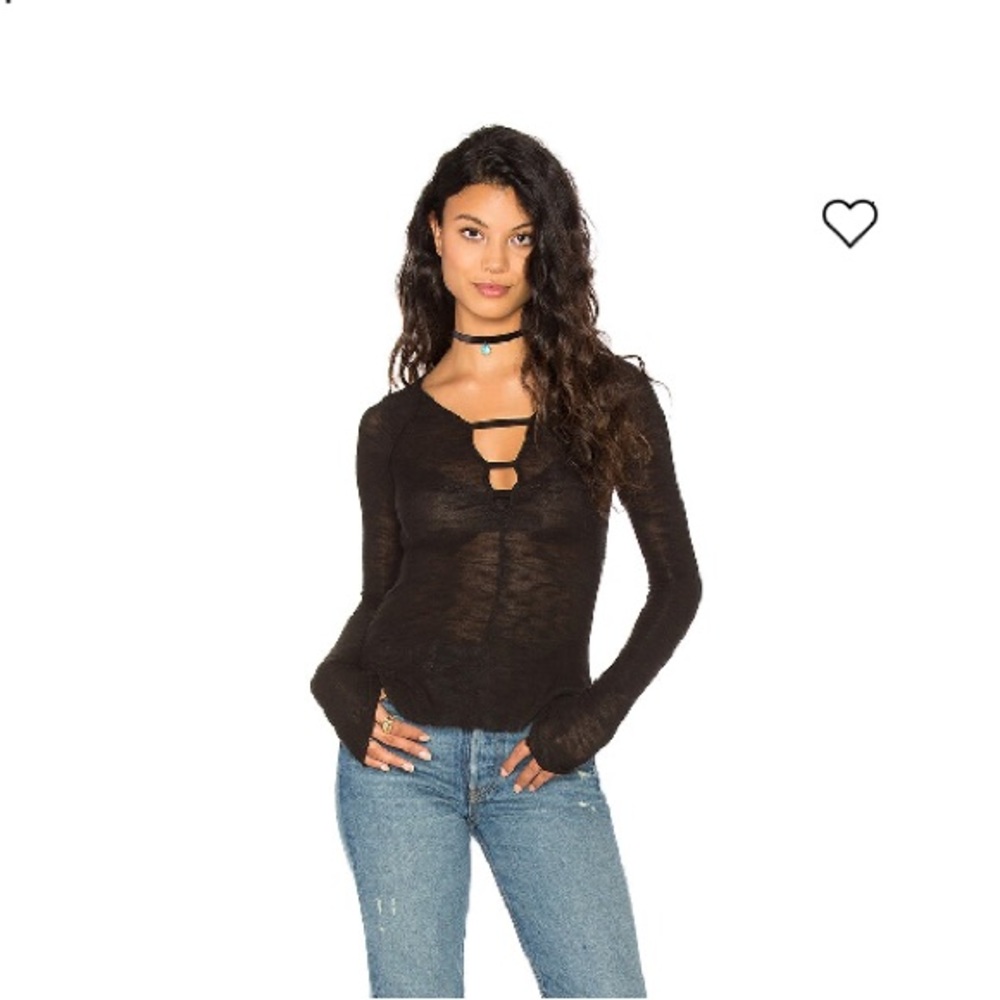 FREE PEOPLE BAE BAE SHEER LAYERING TOP SMALL